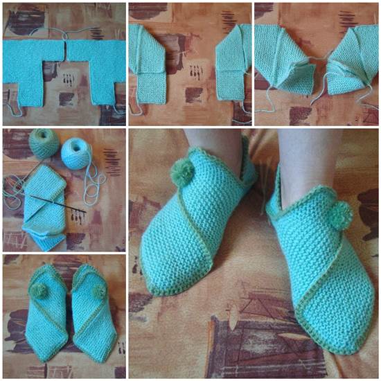 Wonderful DIY Knitted Home Slippers