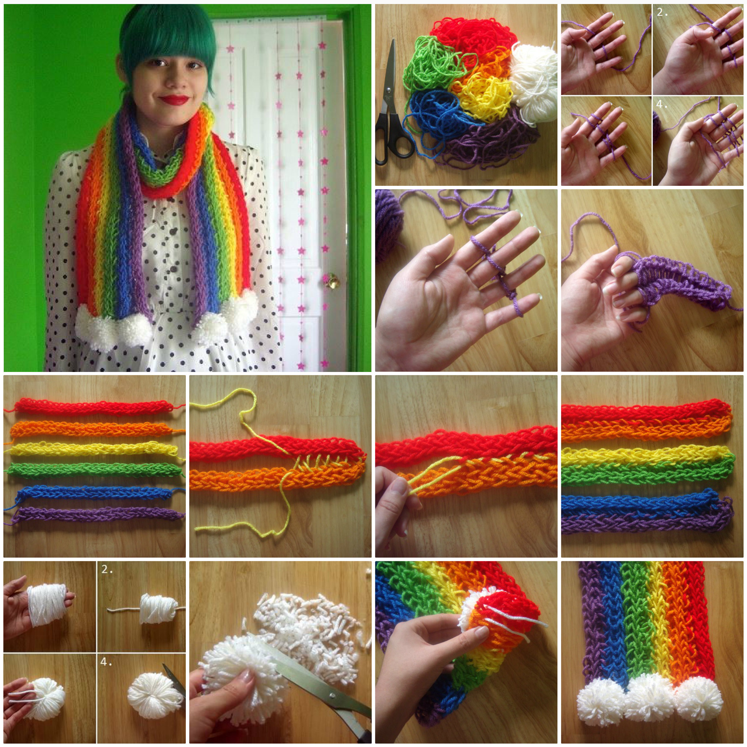 Wonderful DIY Finger Knitting scarf