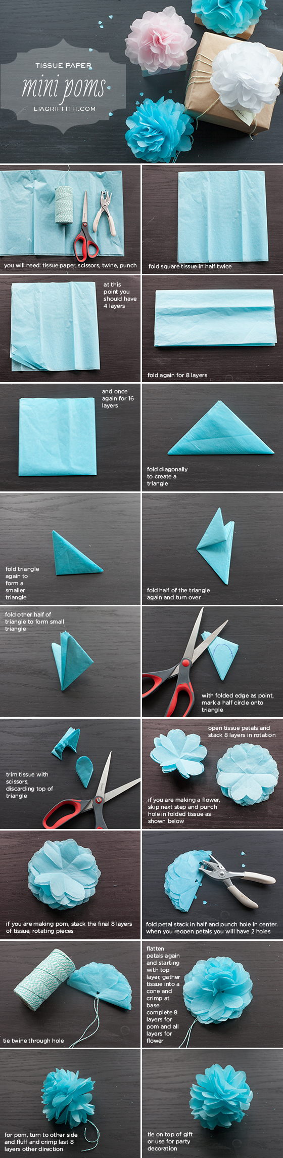 How to Make Tissue Paper Flowers Four Ways
