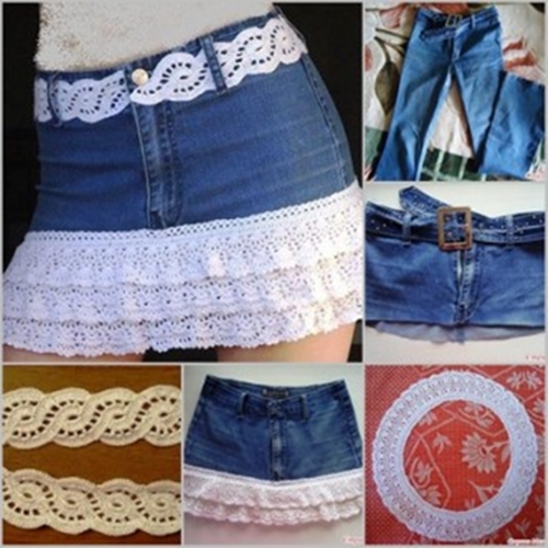 Wonderful DIY Stylish Denim Skirt From Old Jeans