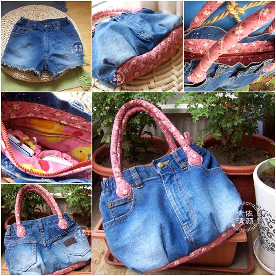 How to DIY Easy Handbag from Old Jeans DIY Denim Tote Bag Made with Recycled Jeans   Free Guide