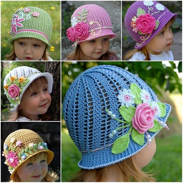 Crochet-Panama-Hats-for girls DIY