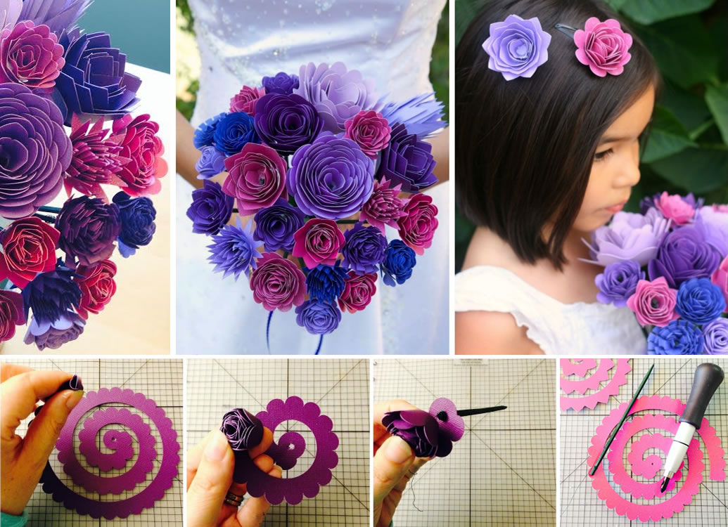Make a bouquet of beautiful paper flowers for mothers day