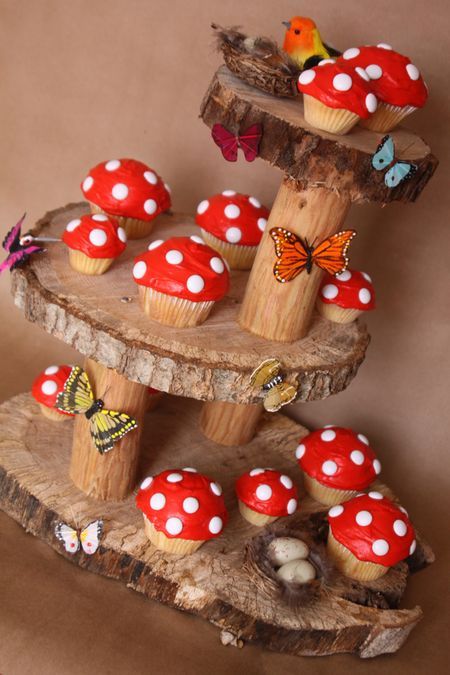 Wonderful DIY Fairy Garden Mushroom Cupcakes
