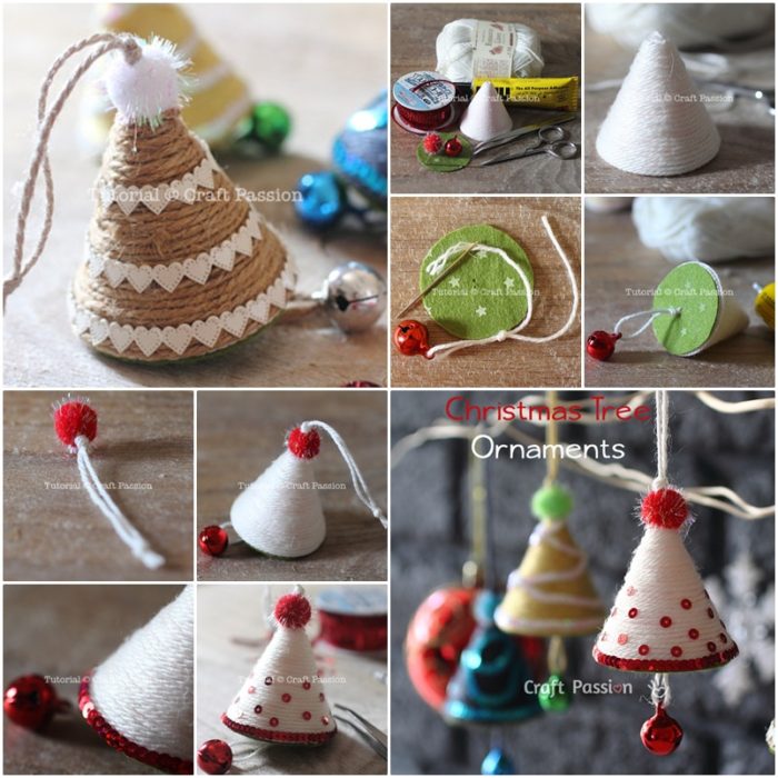 yarn Christmas-Tree-Ornaments-wonderfuldiy F - WonderfulDIY.com