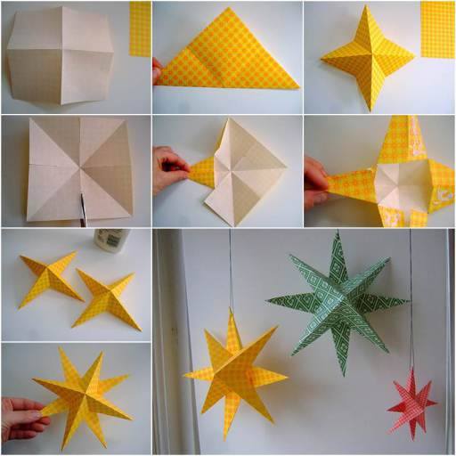 paper star decoration wonderfuldiy Wonderful DIY Easy 3D Paper Star Decoration