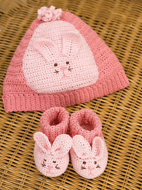 crochet bunny hat booties set gift