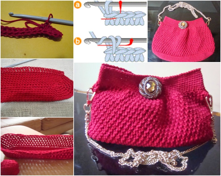 crochet evening purse wonderfuldiy f Crochet Generous Evening Purse with FREE Pattern