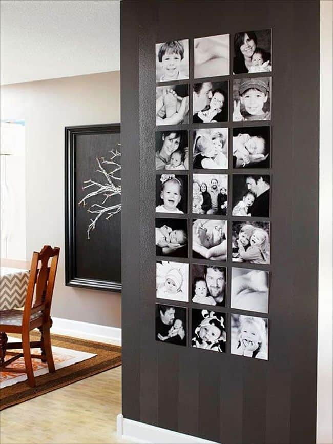 Unique Black And White Photo Display for Living room