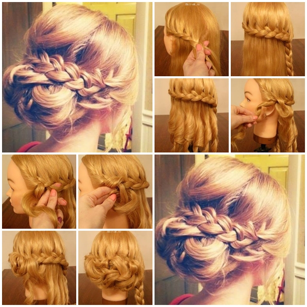 Wonderful DIY braided bun hairstyle