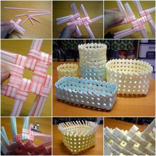 Wonderful DIY Creative Drinking Straw Basket
