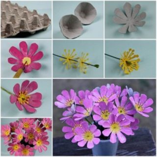 Wonderful DIY Butterfly Flowers From Egg Carton