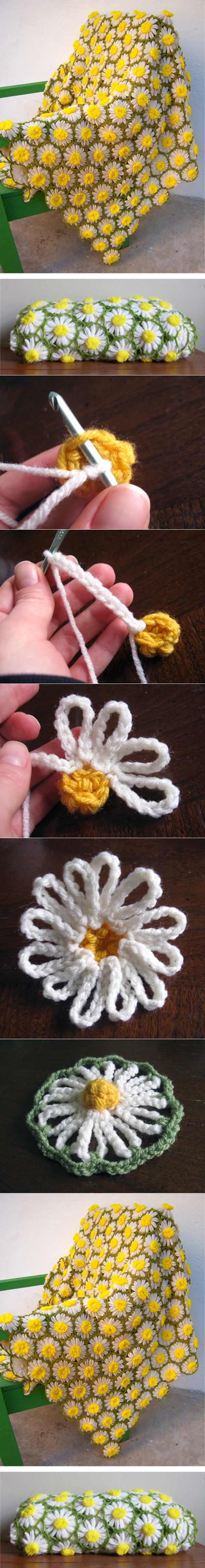 Crochet Daisy Motif Blanket M