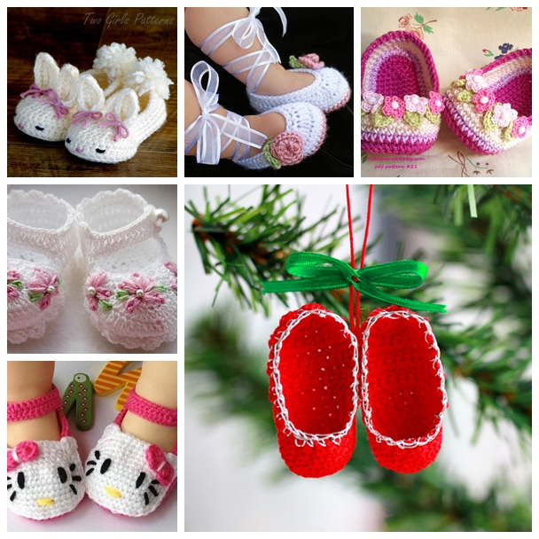 crochet baby slippers M