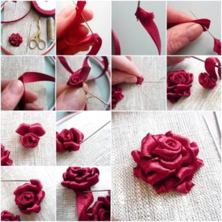 DIY Ribbon Roses That Look Delicate and Pretty