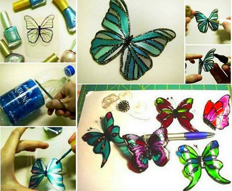 Upcycle Plastic Bottles into these gorgeous Butterflies and decorate with your favourite Nail Polish!