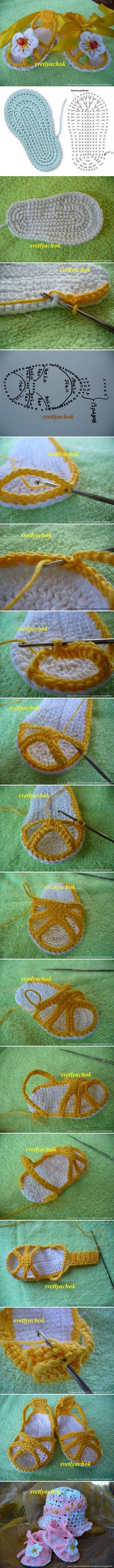 crochet-flower-baby-sandal 1