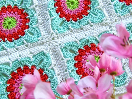 crochet flower blanket 9