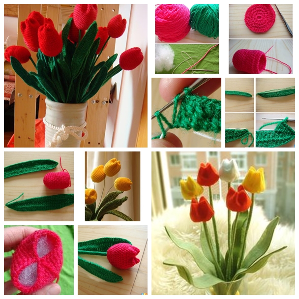crochet tulip flower F