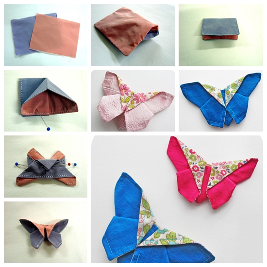 fabric origami butterfly F