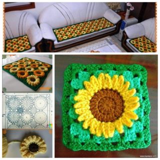 Wonderful DIY Crochet Sunflower Rug