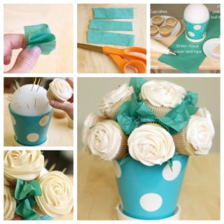 Wonderful DIY  Pretty Rose Cupcake Bouquet