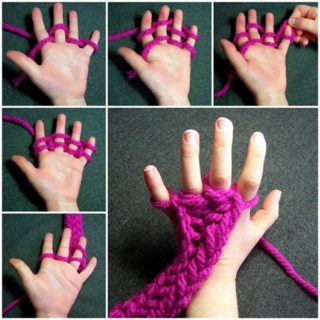 Wonderful DIY Finger Knitting Scarf