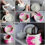 Wonderful DIY Unique Rope Basket