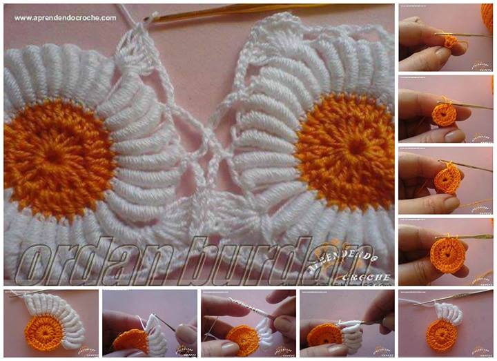 crocher daisy flower