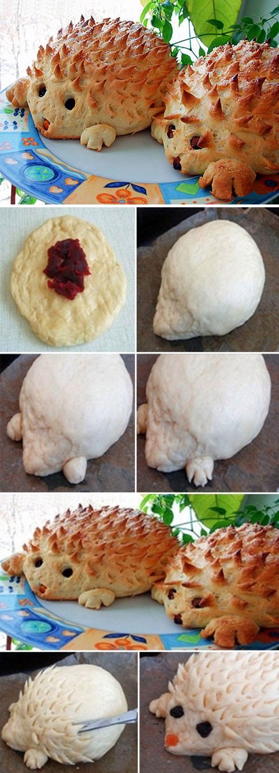 cute hedgehog bread m Wonderful DIY Lovely Hedgehog Bread