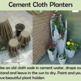 Wonderful DIY Rustic  Cement  Cloth Planter