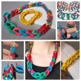 Wonderful DIY Chain Necklace and Bracelet with rubber band