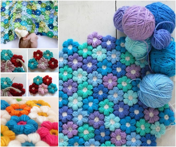 Crochet Flower Baby Blanket F