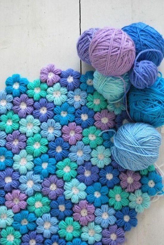 Crochet Flower Baby Blanket3