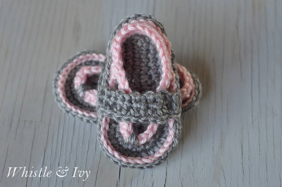 Crochet baby sandals