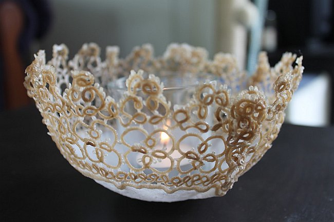 Lace Doilies Candle Holder