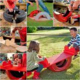 Wonderful DIY Kids See Saw From Old Tyre