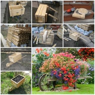 Wonderful DIY Rustic Wheelbarrow Garden Planter