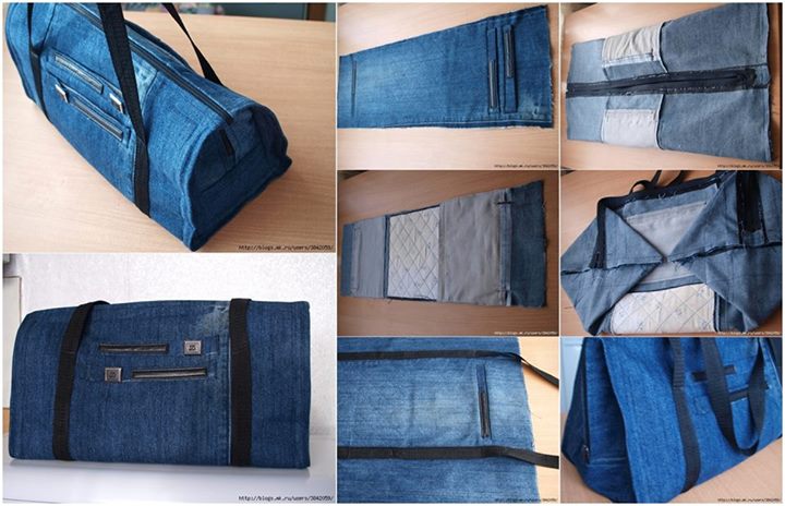 Zippered-Bag from old jeans DIY f