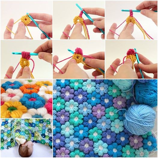 crochet baby blanket Super Soft 6 Petal Flower Baby Blanket With Free Pattern