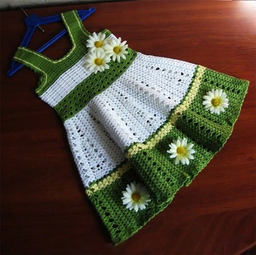 crochet girls dress & hat set0
