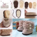 Wonderful DIY Crochet UGG Style Baby Booties