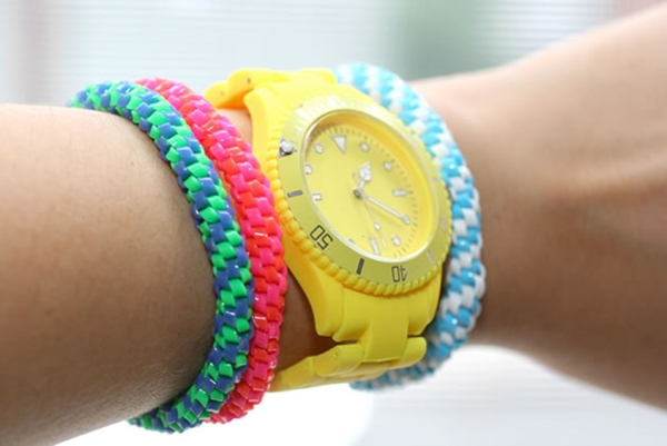 Wonderful DIY Colorful Lanyard Box Stitch Bracelet