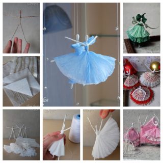 Wonderful DIY Creative Paper  Ballerinas With Napkin and Wire