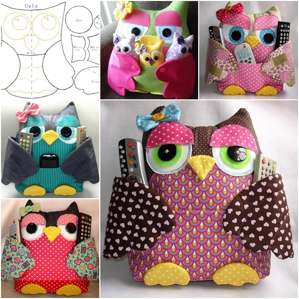 Fabric Owl Pillow with Pocket Fabulous Fabric Owl Pillow   Free Template and Guide