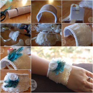Wonderful DIY Lace Cuff Bracelet from  Paper Roll