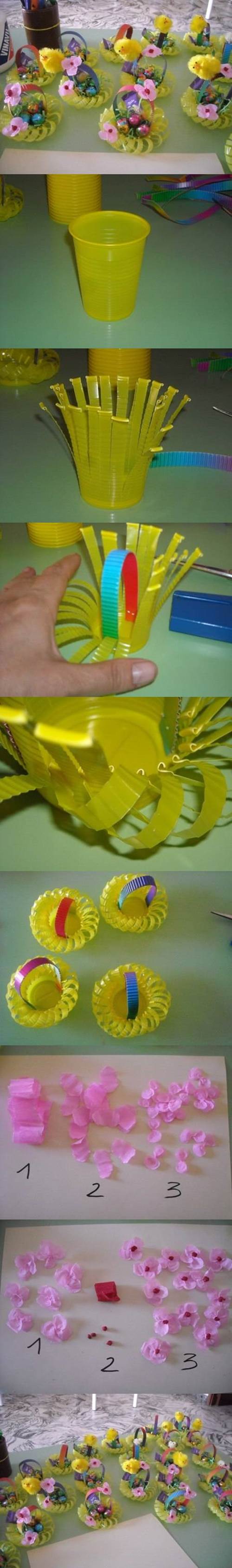 Plastic Cup Easter Basket M Wonderful DIY Mini  Basket From Plastic Cup 