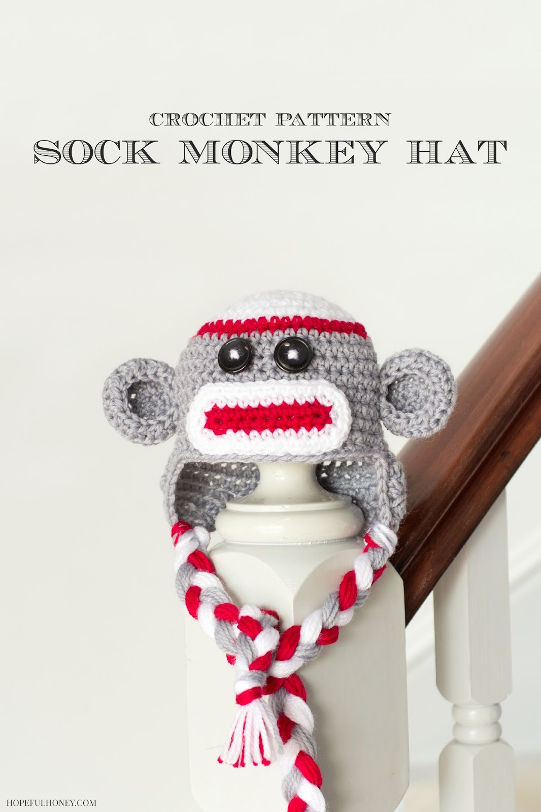 Sock Monkey Baby Hat Crochet Pattern2