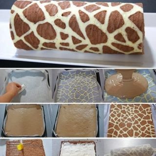 Wonderful DIY Swiss Roll Cake With Giraffe Pattern