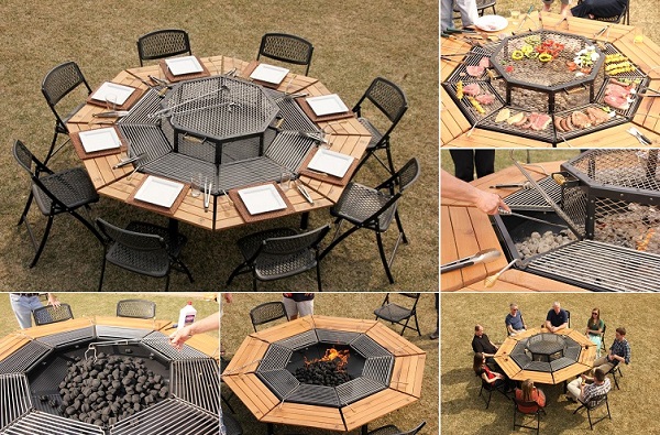 Wonderful Jag Grill 3 In 1 Bbq Table, Fire Pit Bbq Table
